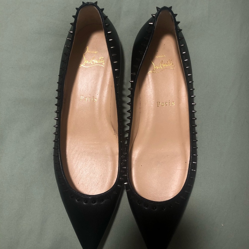 Black Christian Louboutins flats